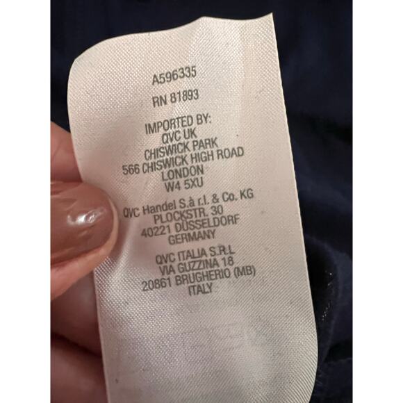 Susan Graver Pure Linen Blend Long Sleeve Button-Up Shirt Navy Women's 2XP NWOT - Picture 7 of 7